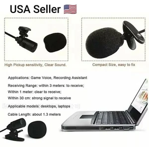 1pc Mini Portable Microphone Condenser Clip-on Lapel 3.5mm Jack Lavalier wired - Picture 1 of 8