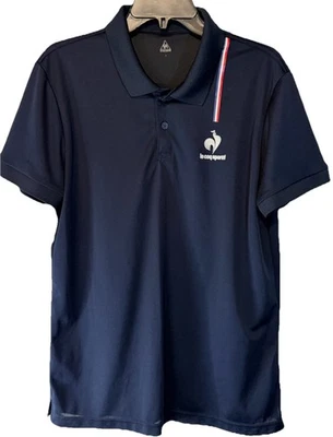 Le Coq Sportif Top Polo Shirt Mens Large Navy Blue Short Sleeve Tennis Rugby - Image 1 of 4