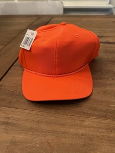 Vintage Truckermütze orange SIGNATURES leer Druckknopflasche Jagd NEU - Bild 1 von 5