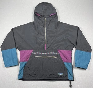 Vintage L.L.Bean Windbreaker Aztec Anorak Pullover Made USA Jacket Womens Medium - Picture 1 of 8