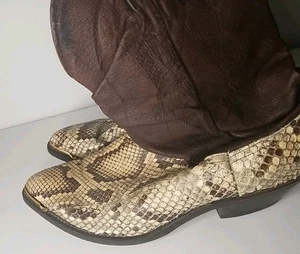 Botas de cuero exótico Code West 8 D para hombre de piel de serpiente botas de vaquero de colección serpiente - Imagen 1 de 7