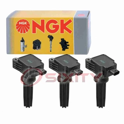 3 pc NGK Ignition Coils for 2014-2016 Ford Fiesta 1.0L L3 Spark Plug Wire yv - Image 1 of 4