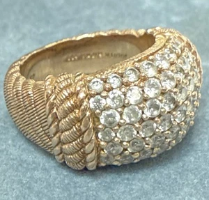 JUDITH RIPKA 925 STERLING SILVER VERMEIL ROSE GOLD CZ RING SZ 5.25 THAILAND - Picture 1 of 5