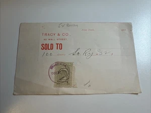 R185 - Tracy & Co - Stock Receipt - New York NY - 1901 - Picture 1 of 1