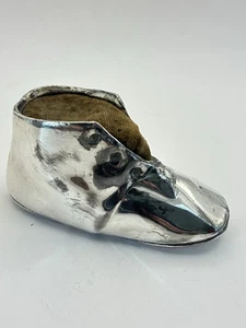 Antique / Vintage Silver Tone Metal Shoe Pin Cushion - 11cm - Picture 1 of 7