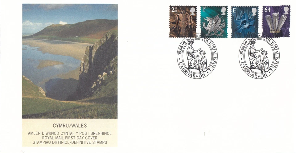64p E 1st 2nd RM Wales Definitive FDC Caernarvon special 1999 CLEARANCE (142507) - Image 1 of 1