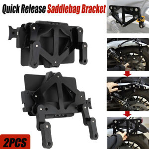 Universal Motorcycle SaddleBag Brackets Quick Release Lockable Mounting System