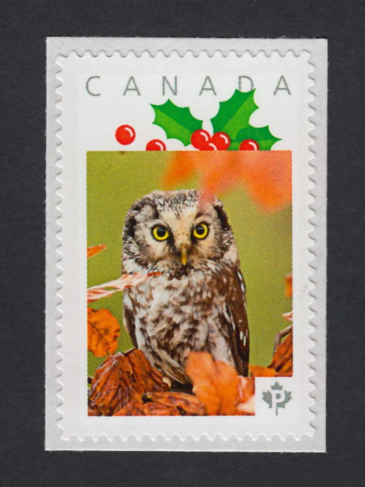 Búho en hojas = Sello postal con foto MNH Canadá 2015 [p15/31ow4/1] Foto 1 de 2