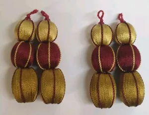 PASSEMENTERIE HOULES 2 PAIRE 3 PERLES COULEUR DORE.ROUGE.JAUNE REF 31.3PDRJ - Imagen 1 de 1