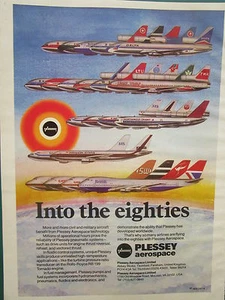 12/1980 PUB PLESSEY AEROSPACE CONTROL SYSTEMS AIRLINES AIRLINER BOEING 747 AD - Picture 1 of 1