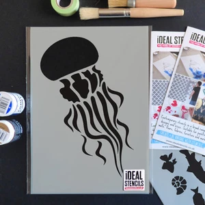 Jellyfish stencil Nautical home wall decor art craft reusable painting stencils - Picture 1 of 6