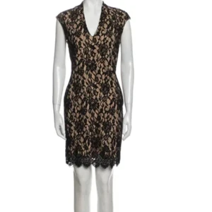 Haute Hippie Black Lace and Nude Mini Bodycon Sheath Dress - Size Small - Picture 1 of 12