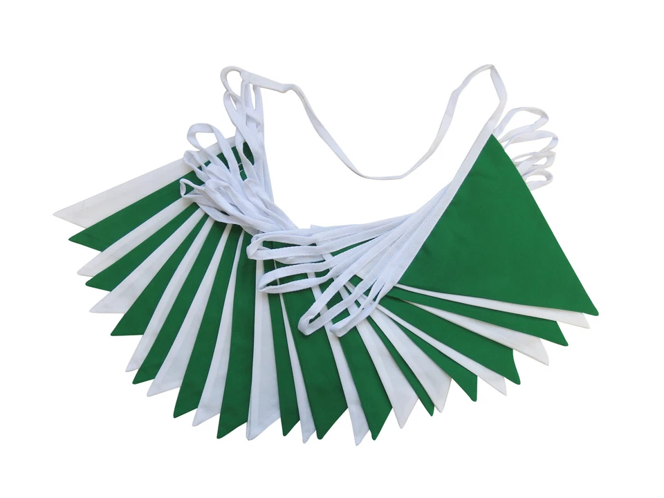 FLYINGSTART Fabric Bunting St Patrick's Day Green and White Weddings Irish Theme Parties