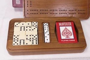 Monte Carlo Casino - Le Tribauge Casino Walnut Cribbage Set New in Box NOS - Picture 1 of 8