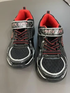 Skechers Boys Athletic Shoe Star Wars Darth Vader Black Red Sneaker Sz 3 - Picture 1 of 13