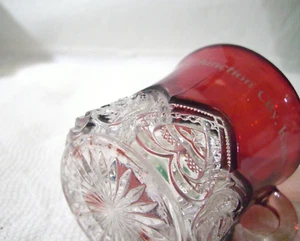 Antik Vintage Rubinrot Flash Glas Becher JUNCTION CITY, KANSAS SOUVENIR - Bild 1 von 7