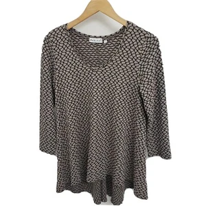 Habitat Steppingstone Pucker Knit Tunic Textured Top Black Gray Women's Sz S - Picture 1 of 5