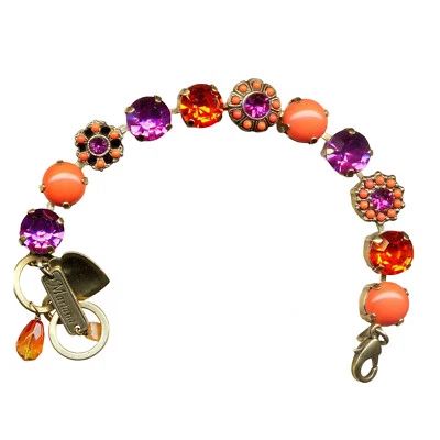 Pulsera Por Mariana Mujer Moda Coral y Ópalo de Fuego Cristales Swarovski Foto 1 de 4