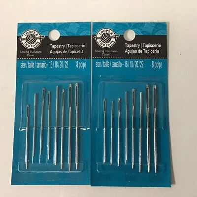 Juego de 16 agujas tapiz costura a mano ojo grande punto romo tamaños 16/18/20/22 Foto 1 de 2