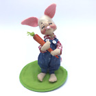 Annalee 1997 Country Boy Bunny 7" Rabbit Doll Holds Carrot Easter - READ