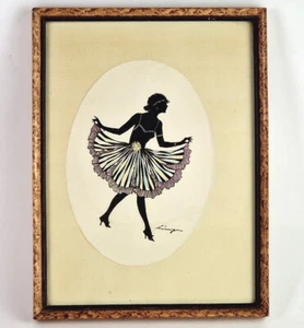 Marco de cuadro Art Nouveau con cristal acuarela tinta bailarina firmado alrededor de 1920 R533 - Imagen 1 de 11