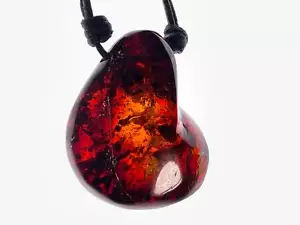 AMBER Crystal Necklace Pendant, Handmade Jewelry, Healing Crystals Stones, 48416 - Picture 1 of 6