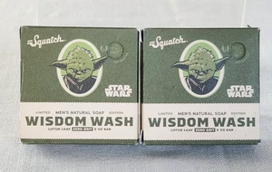 Dos barras de jabón natural Dr. Squatch Star Wars Wisdom Wash Yoda para hombre - Imagen 1 de 4