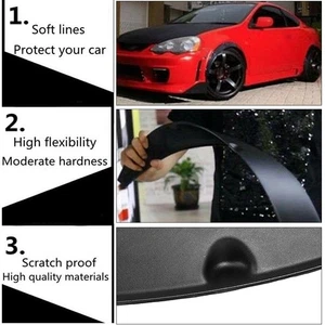 4pcs 90mm 3.5in Flexible Fender Flares Wide Wheel Brow Arches Splatter Guards - Picture 1 of 9