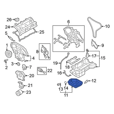 For Nissan Altima 2007-2008 Nissan 11110JA10B Lower Engine Oil Pan Foto 1 de 4