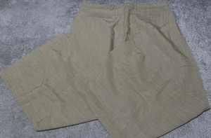 Peruvian Connection Pants Women's 16 Beige Pleated Straight Trouser Linen Blend - Picture 1 of 10