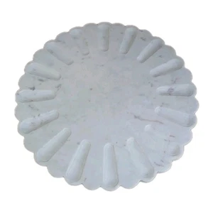 Lazy Susan, Natural Marble, 16", Engraved, Handcrafted In India, New - Picture 1 of 2