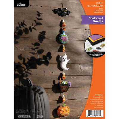 Kit de apliques de guirnalda de fieltro Bucilla 31" largos hechizos y dulces 89794E Foto 1 de 3