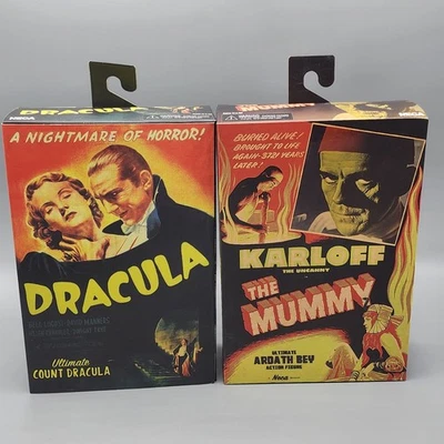 LOTE DE FIGURAS NECA Ultimate Universal Monsters 7" Drácula + La Momia Karloff / NUEVO Foto 1 de 4