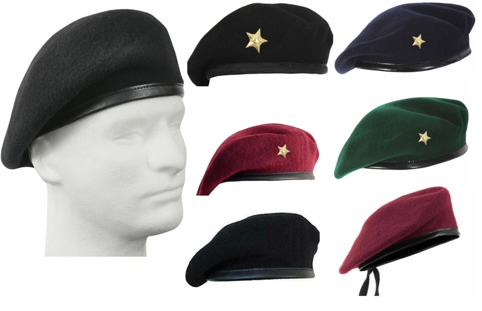 Béret Casquette Avec Étoile Dorée Chapeau Laine Militaire Armée Française... - Photo 1/1