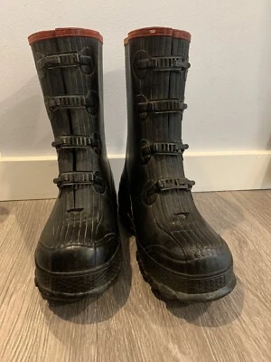 Red Ball By Lacrosse Black Rubber Clip Loop Clasp Lock Mens Wader Boots Size 8  - Image 1 of 4