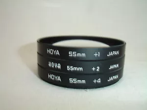 HOYA 55mm Close-Up Lens Filter, 3-filters +1 +2 +4 - Picture 1 of 5