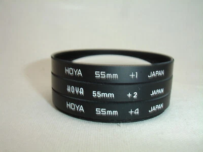HOYA 55mm Close-Up Lens Filter, 3-filters +1 +2 +4 - Image 1 of 4