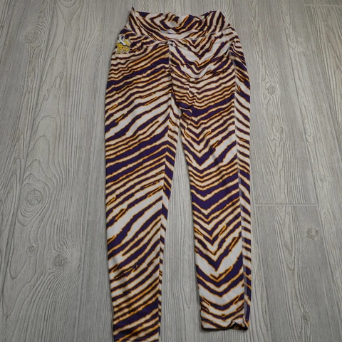 Minnesota Vikings Leggings Womens Medium Majestic Zubaz Purple White Stretch Cover