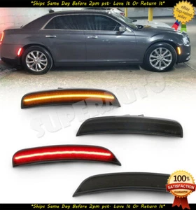 For 2015-2021 Chrysler 300 Smoked LED Bumper Side Marker Light Front Rear Lamp - Picture 1 of 5