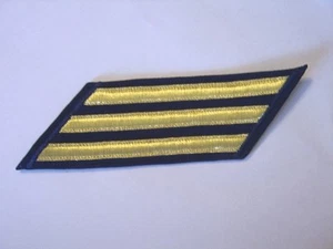 USCG SERVICE HASHMARKS - 12 YEARS SERVICE MALE E1-E6 GOLD ON BLUE MATERIAL NEW - Picture 1 of 1