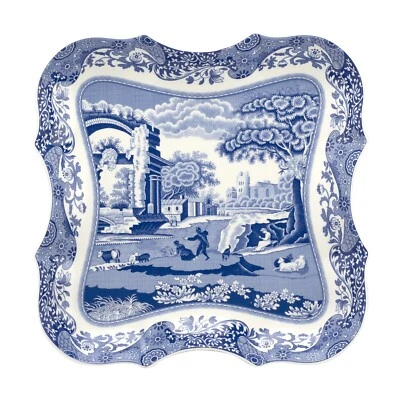 NEW~Spode Blue Italian Collection 7.5 Inch Porcelain Devonia Tray - Blue White - Image 1 of 2