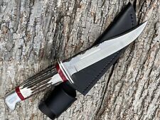 BUCK 119 CUSTOM LEROY REMER SAMBAR STAG FIXED BLADE KNIFE KNIVES SHEATH