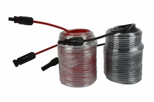 1 Pair 100 ft Solar Panel Extension Connector 12 AWG PV Cable Wire Blk/Red - Picture 1 of 7