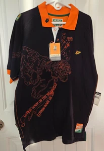 Polo manga corta Akademiks Jeanius Level Products para hombre M/M negro/naranja - Imagen 1 de 11