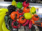 VINTAGE GLASS FRUIT AND VEGTABLES DECOR (LOT OF 16+, RED PEPPERS ARE NOT GLASS)
