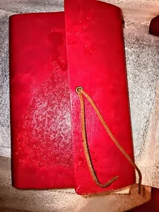 Journal Notebook Diary Red .25x5 PU Leather Ringed Binder Refillable NEW - Picture 1 of 5