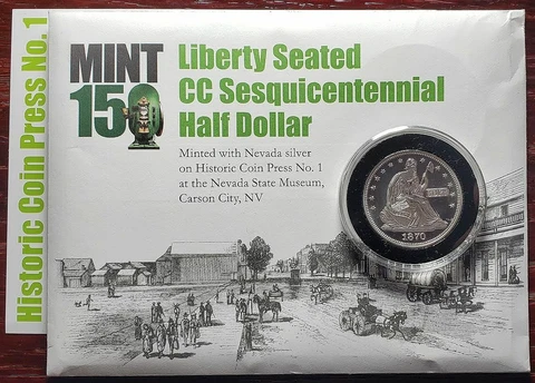 1870 Liberty Carson City Limited Sesquicentennial Half Dollar Silver CC 2020 Cover