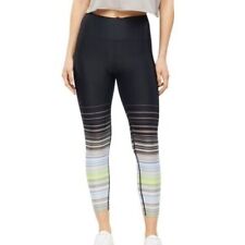 Calvin Klein Pants Stripes Print Performance 7/8 Leggings Black XS 511
