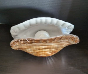Dynasty Gallery Art Glass Oyster with Pearl Large Rare - Picture 1 of 13