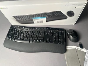 Microsoft Wireless Comfort Keyboard 5050 With Wireless Mouse 5000 & Dongle 1423 - Zdjęcie 1 z 9
